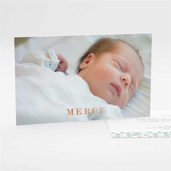 Remerciement naissance Feuilles et étoiles réf.N17106