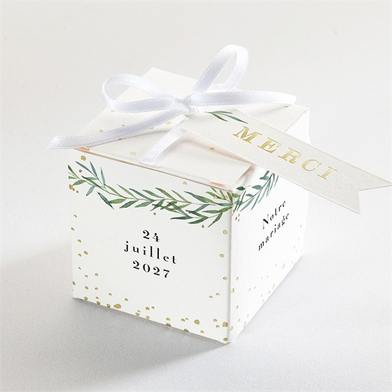 Boîte de dragées mariage oui ! dorure