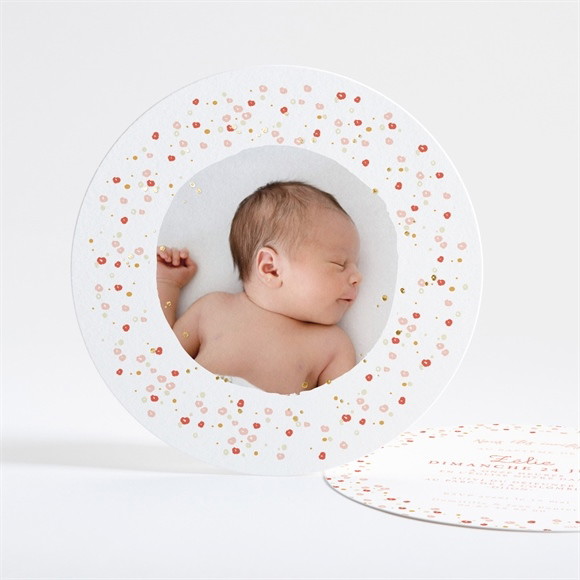 Faire-part de baptême Tourbillon doré réf.N321125