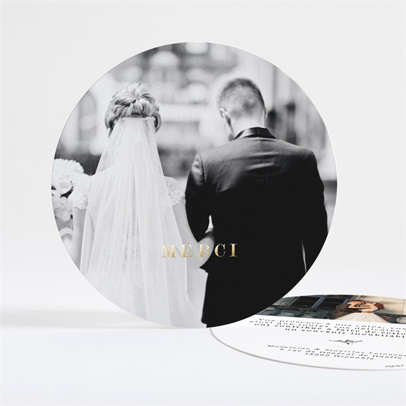 Remerciement mariage Douce harmonie dorure réf.N321124