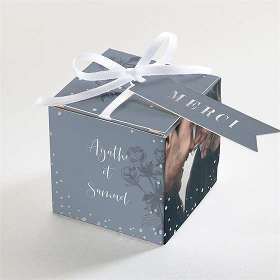 Boîte de dragées mariage dorure sur gravure