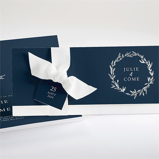 Faire-part mariage bleu minéral