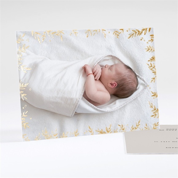 Faire-part naissance Feuillage chic réf.N18113