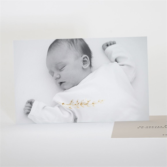 Remerciement naissance Feuillage chic réf.N17115