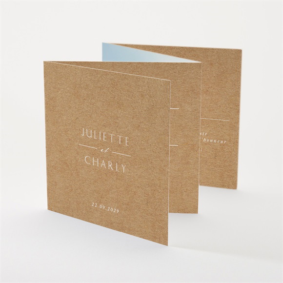 Faire-part mariage Kraft épuré réf.N83119