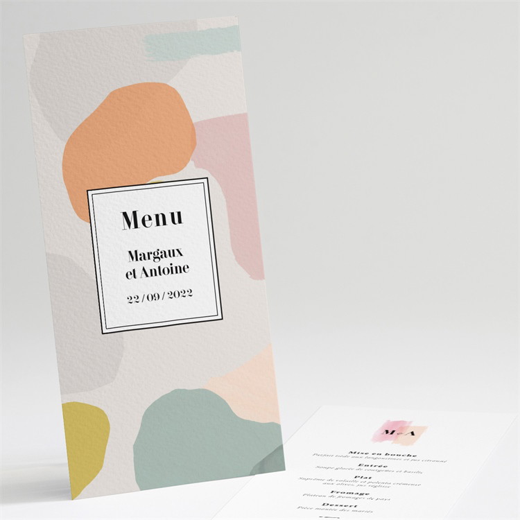 Menu mariage Charmantes couleurs réf.N22193