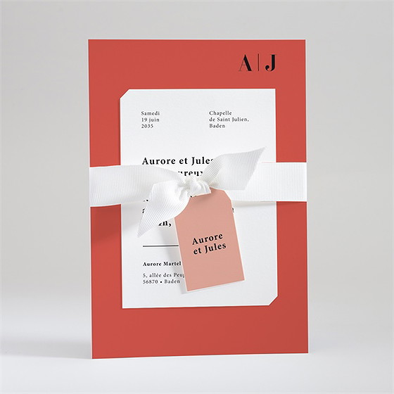 Faire-part mariage enlacés