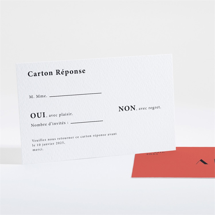 Carton réponse mariage Enlacés réf.N16145