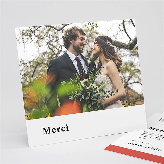Remerciement mariage enlacés