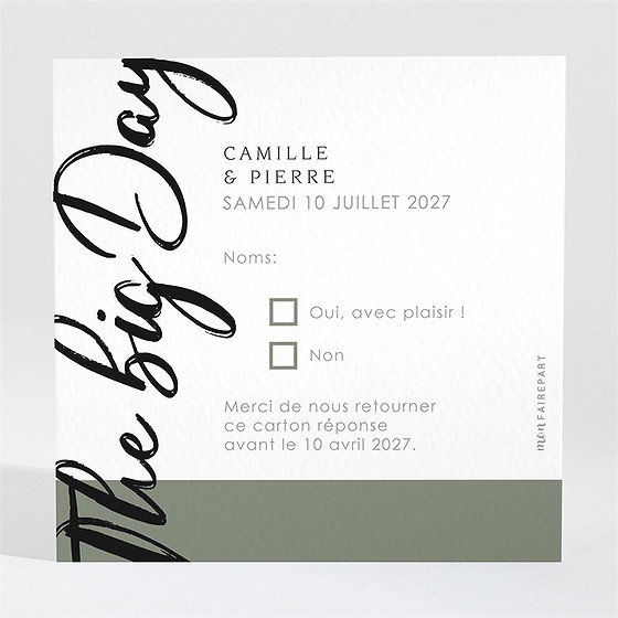 Carton réponse mariage the big day