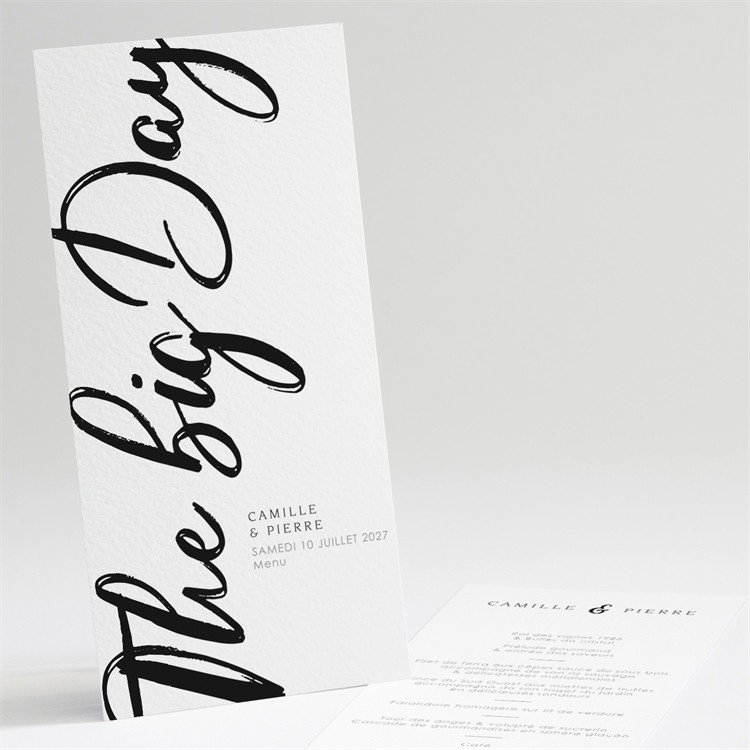 Menu mariage The Big Day réf.N22197