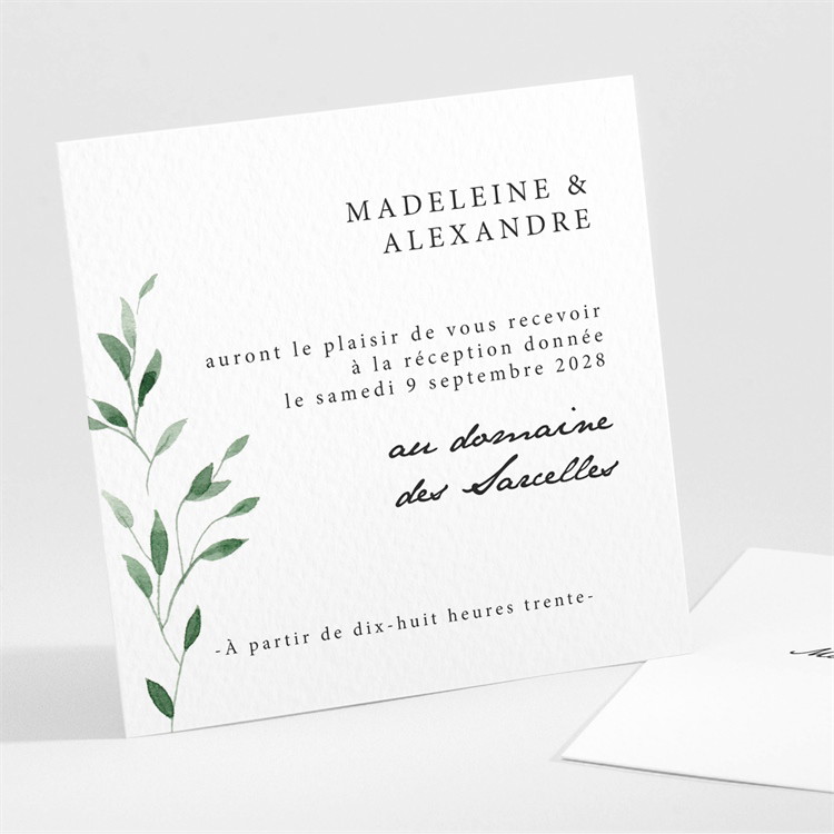 Carton d'invitation mariage A l'ombre de l'olivier réf.N30198