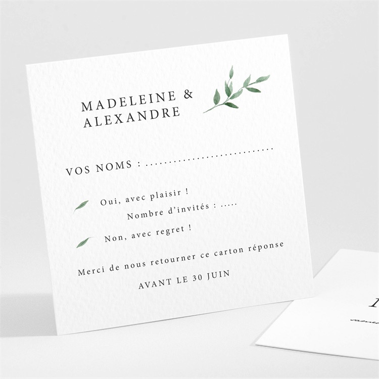 Carton réponse mariage A l'ombre de l'olivier réf.N30199