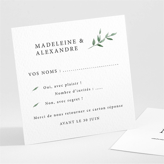 Carton réponse mariage a l'ombre de l'olivier