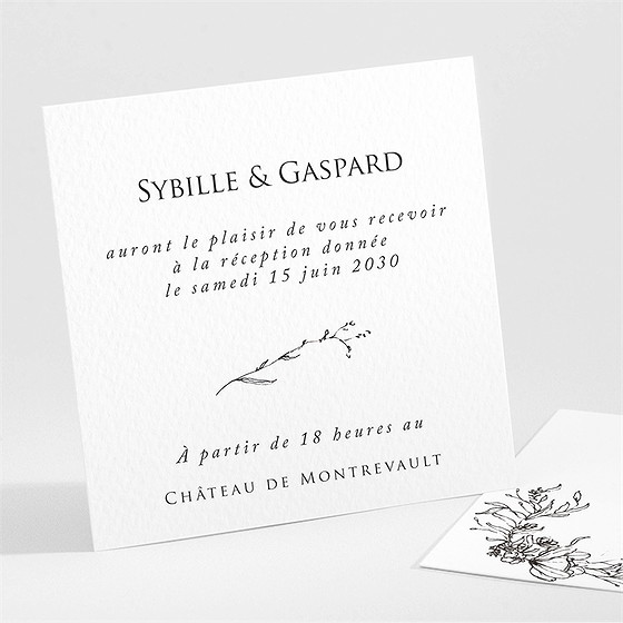 Carton d'invitation mariage délicate ficelle