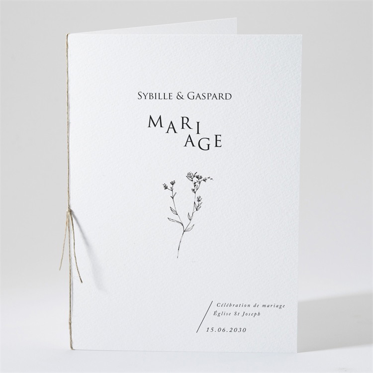Livret de messe mariage Délicate ficelle réf.N491114