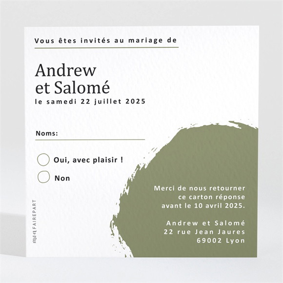 Carton réponse mariage Love touch réf.N3001551