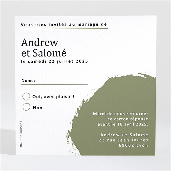 Carton réponse mariage love touch