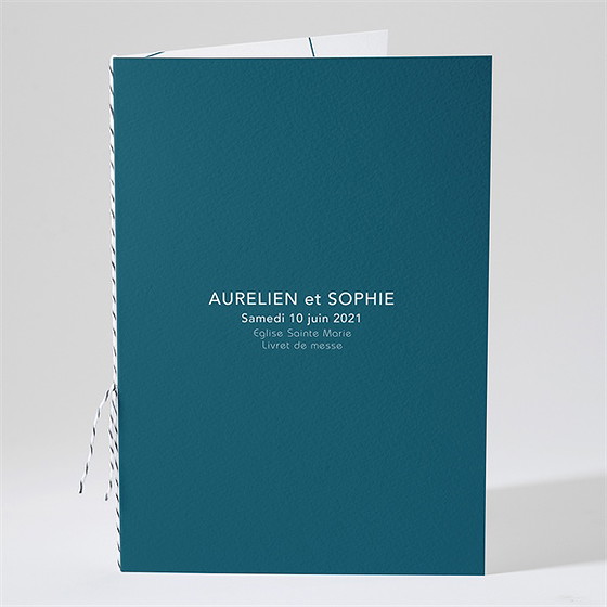 Livret de messe mariage bleu minimaliste