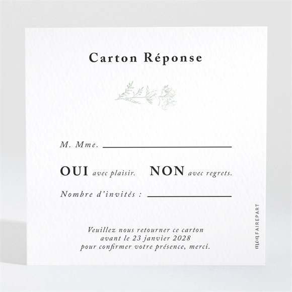Carton réponse mariage Belle nature réf.N3001554