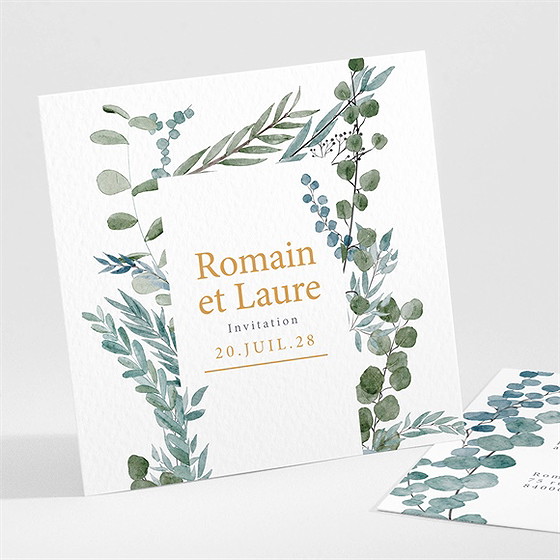 Carton d'invitation mariage douce ambiance