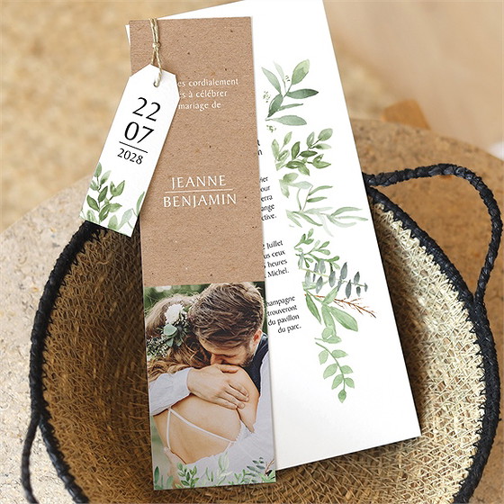 Faire-part mariage nature chic