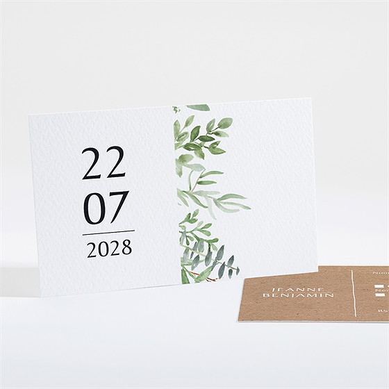 Carton réponse mariage nature chic