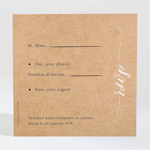 Carton réponse mariage Photomaton réf.N3001555