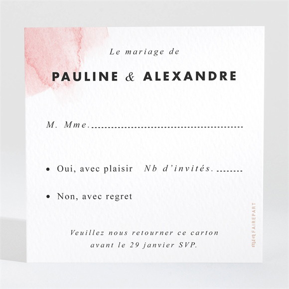 Carton réponse mariage Elegantes nuances réf.N3001557