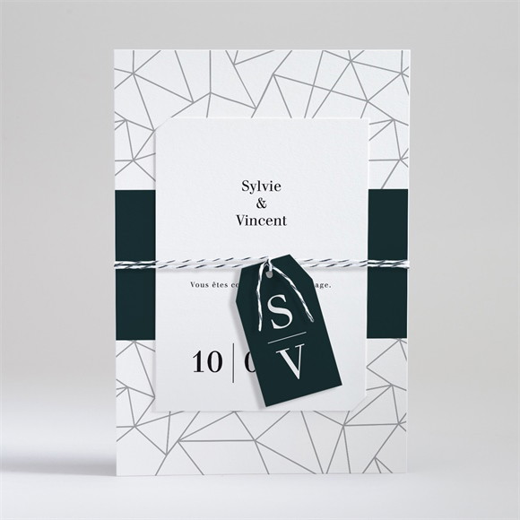 Faire-part mariage Géométrie enlacée réf.N99111