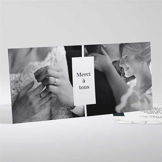 Remerciement mariage géométrie enlacée