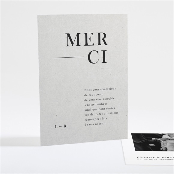 Remerciement mariage Texture marbrée réf.N25102