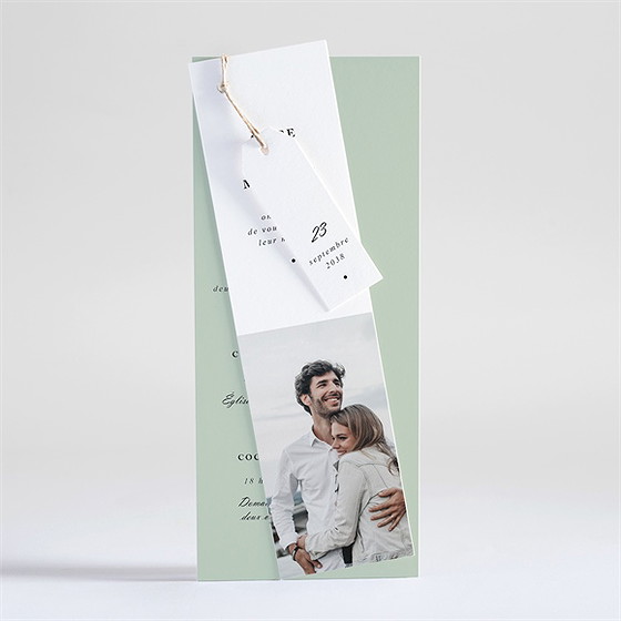 Faire-part mariage tendre amande