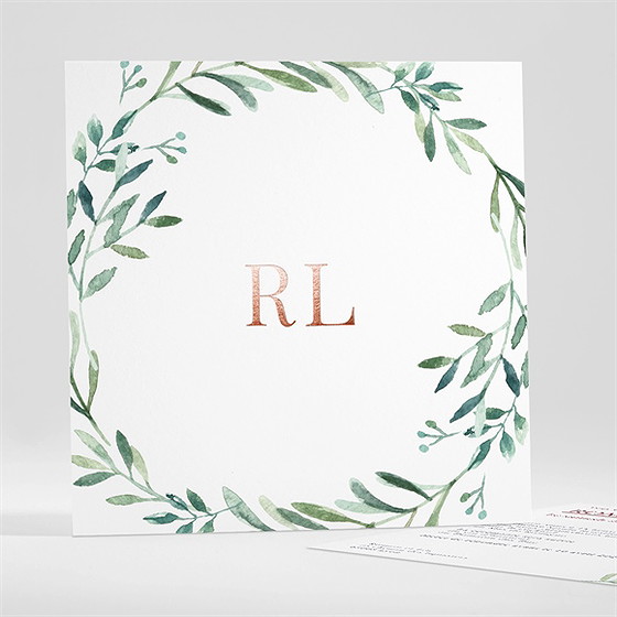 Faire-part mariage ronde végétale