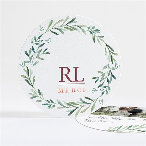 Remerciement mariage ronde végétale