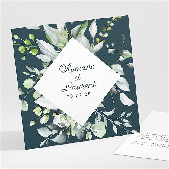 Carton d'invitation mariage composition florale