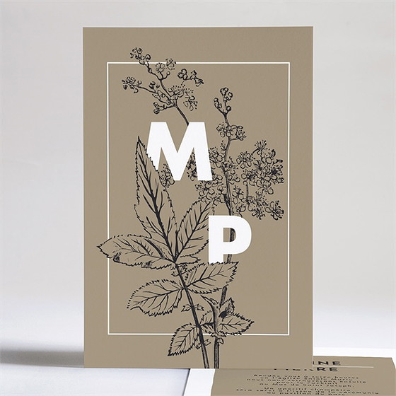 Faire-part mariage gravure initiales