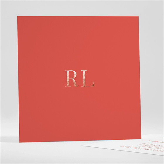 Faire-part mariage corail étincelant