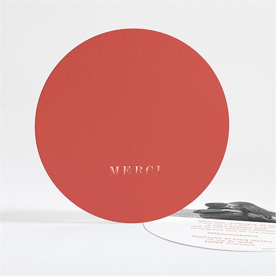 Remerciement mariage corail étincelant