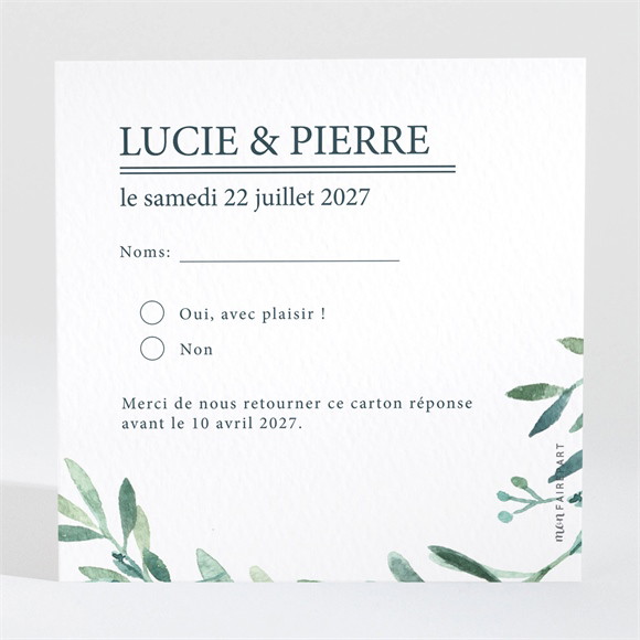 Carton réponse mariage Emotion réf.N3001567