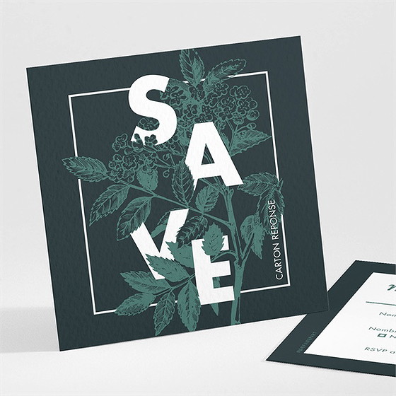 Carton réponse mariage save the date gravure