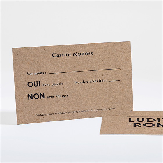 Carton réponse mariage romance vintage