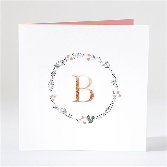 Faire-part naissance campanules et initiales