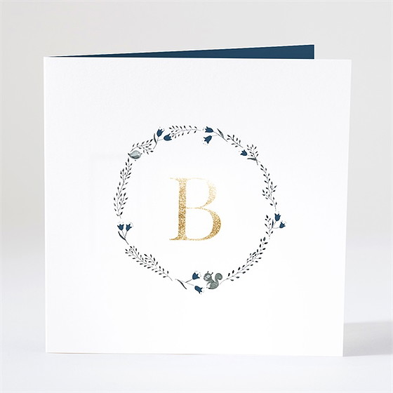 Faire-part naissance initiale couronnée dorure