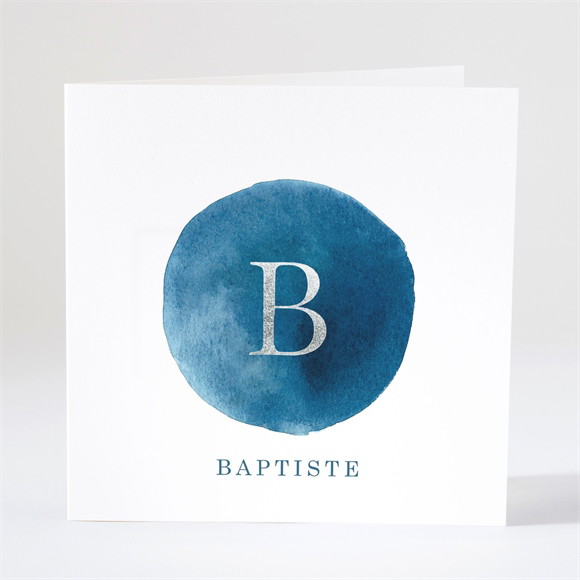 Faire-part naissance Argent et aquarelle réf.N46108