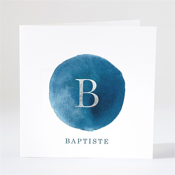 Faire-part naissance argent et aquarelle