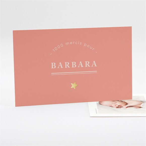 Remerciement naissance Rose nude réf.N17122