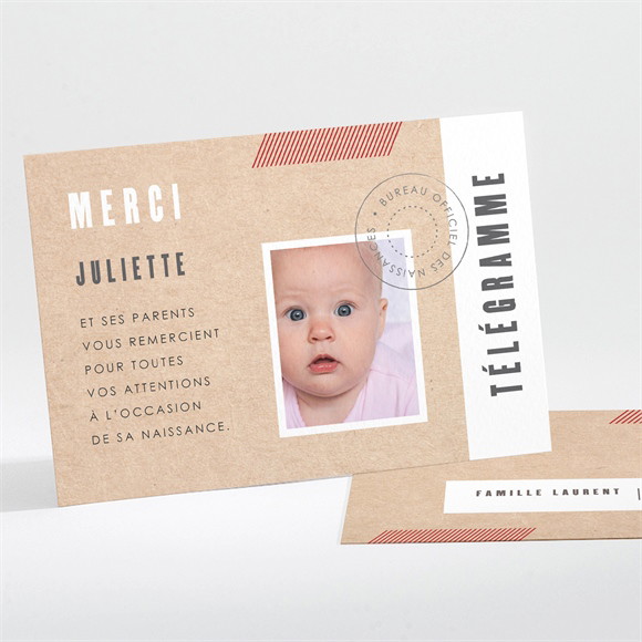 Remerciement naissance Télégramme réf.N111251