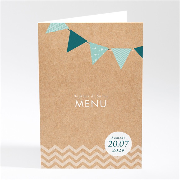 Menu baptême Farandole de kraft réf.N401818