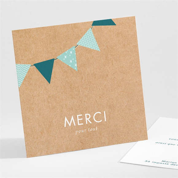 Remerciement baptême Farandole de kraft réf.N301145